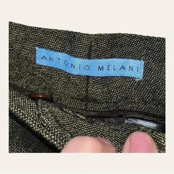 0193W. ANTONIO MELANI TROUSERS BROWN‎ AND GOLD IN COLOR SIZE 6 ZIPPER/BUTTON - Picture 5 of 9